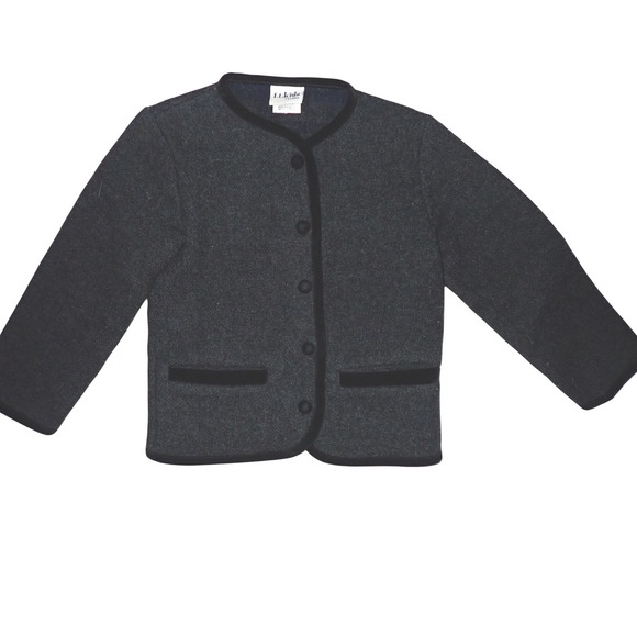 L.L. Bean Other - L.L. Bean Kids Girls Wool Blend Cardigan Jacket Grey XS Classic Holiday Preppy